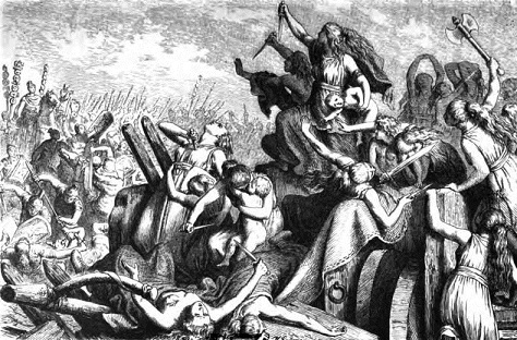 Die Frauen der Teutonen verteidigen eine Wagenburg.jpg