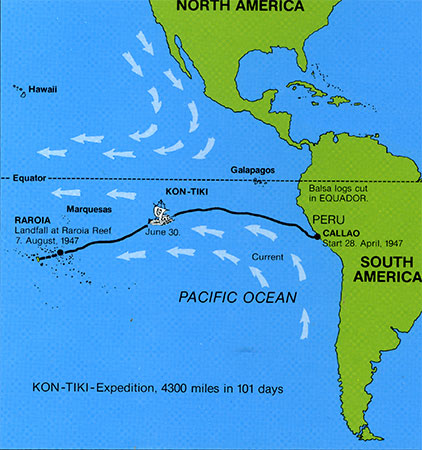 kon tiki journey map